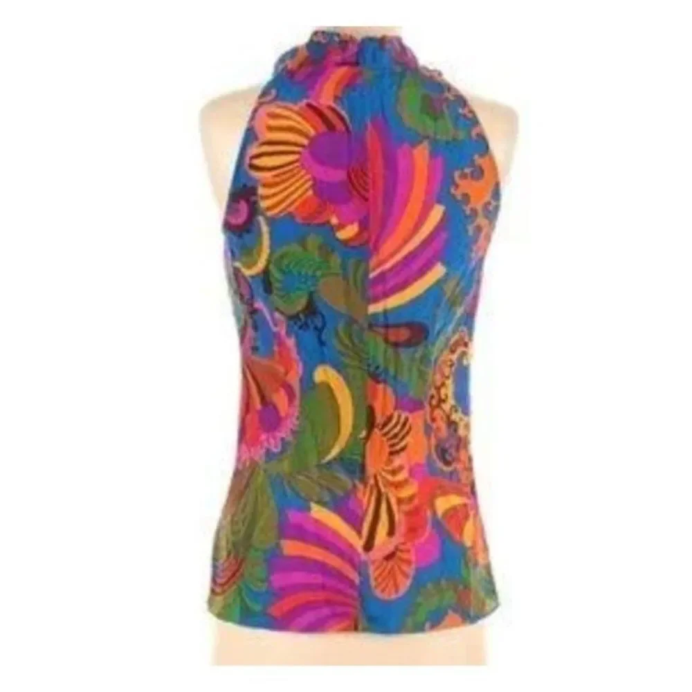 Banana Republic Trina Turk Collection 100% silk, cowl neck top, size 4 - Picture 7 of 11